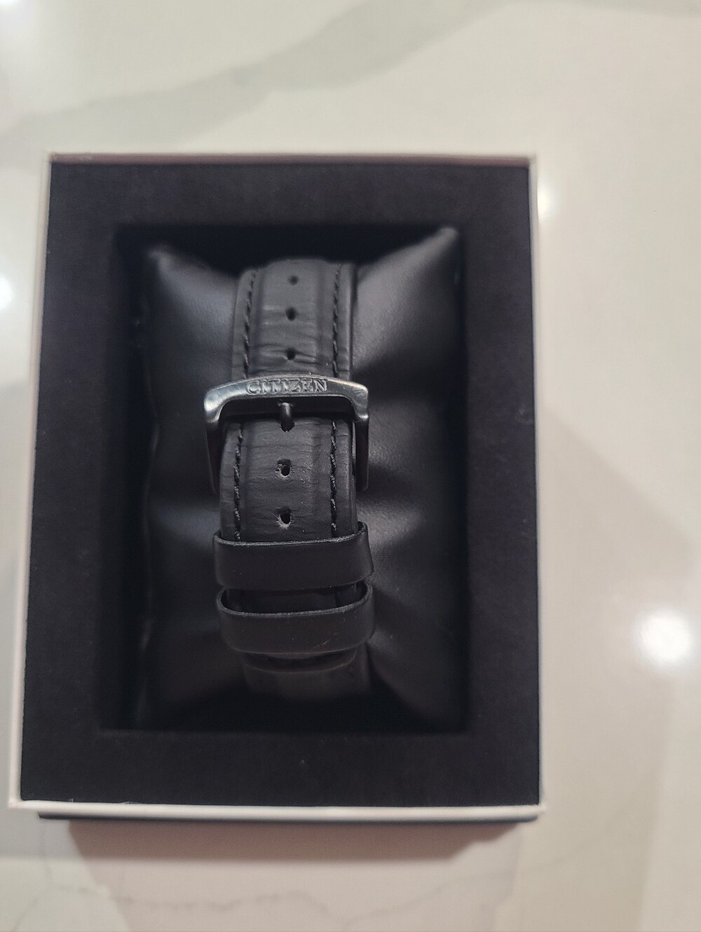 EUC ECO-DRIVE CITIZEN WEEKENDER WATCH BLACK LEATHER STRAP AW1135-19E - Picture 3 of 16